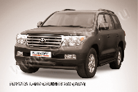 Защита переднего бампера d76+d57 двойная черная Toyota Land Cruiser 200 (2007-2012) , Slitkoff, арт. TLC2-011B