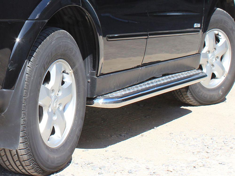 Пороги с листом d-53  для KIA Sorento II 2009, Технотек KST09_1.1