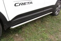 Защита порогов d57 труба Hyundai Creta 4WD (2016-2021) , Slitkoff, арт. HCRET4WD008