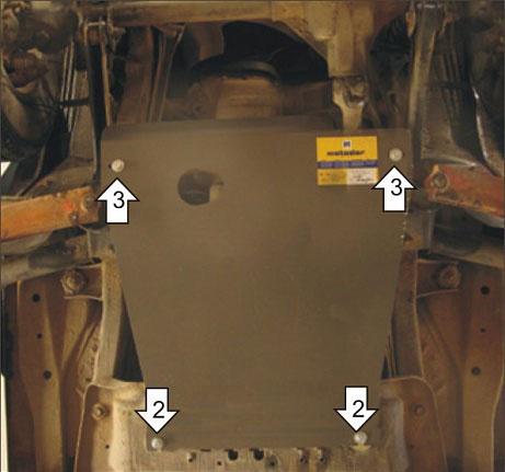 Защита двигателя, кпп стальная Motodor для Jeep Wrangler 1996-2008 (3 мм, сталь), 15201