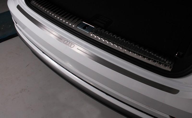 Накладка на задний бампер (лист шлифованный надпись логотоп audi) для автомобиля Audi Q8 2019- TCC Тюнинг арт. AUDIQ819-09