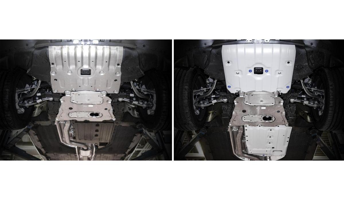 Защита радиатора, картера, КПП и РК Rival для BMW X5 G05 (xDrive 25d) 2018-н.в., штампованная, алюминий 3 мм, с крепежом, 3 части, K333.0533.1