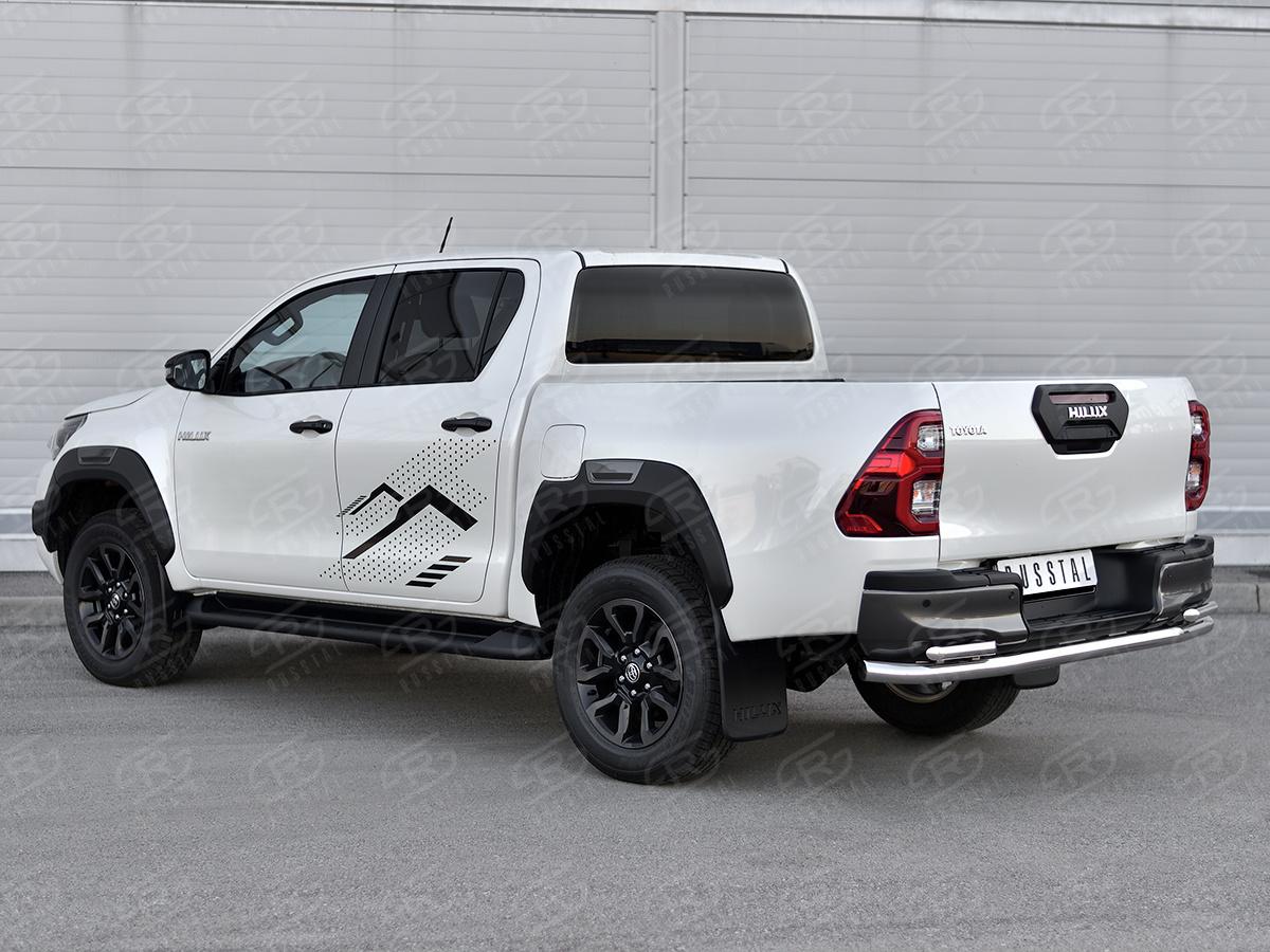 TOYOTA HILUX 2020- Защита заднего бампера d57 секции-d42 уголки THZ-003503