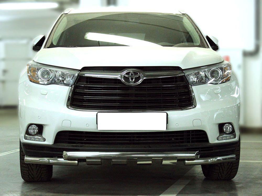 Защита переднего бампера d-60 с доп.накладками для Toyota Highlander 2013, Технотек HYG_2014_1.2 HYG2014_1.2