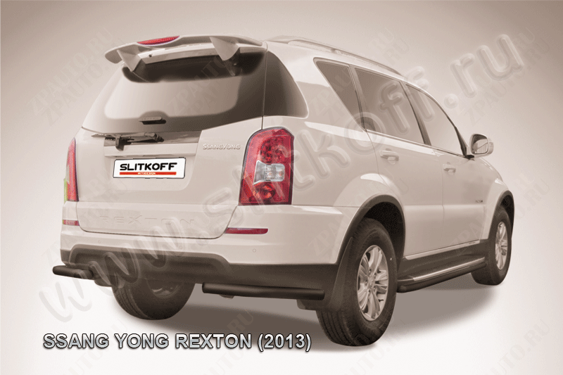 Уголки d57 черные SsangYong Rexton (2012-2017) , Slitkoff, арт. SSRN013B