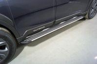 Пороги алюминиевые "Slim Line Silver" 1820 мм для автомобиля Subaru Outback 2021- арт. SUBOUT21-25S