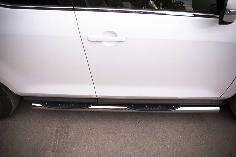 Пороги труба d76 с накладками вариант 3 для Mazda CX-7 2010, Slitkoff MC7T-0006443