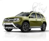 RENAULT DUSTER 2015-2020 Пороги труба d63 ч. сталь сер. (вариант 3) RDTBR-0021803SER