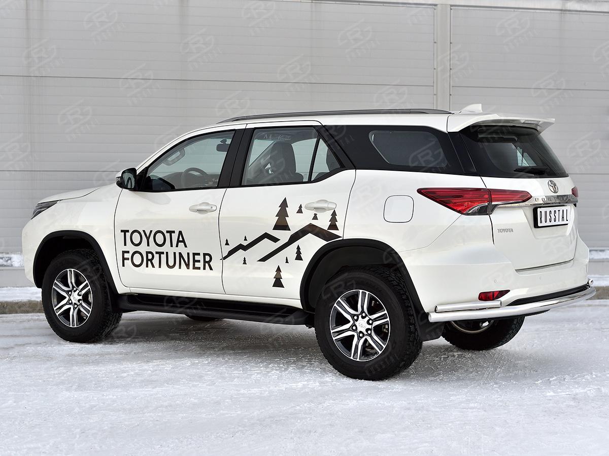 TOYOTA FORTUNER 2020- Защита заднего бампера d57 секции-d42 уголки TFRZ-003537