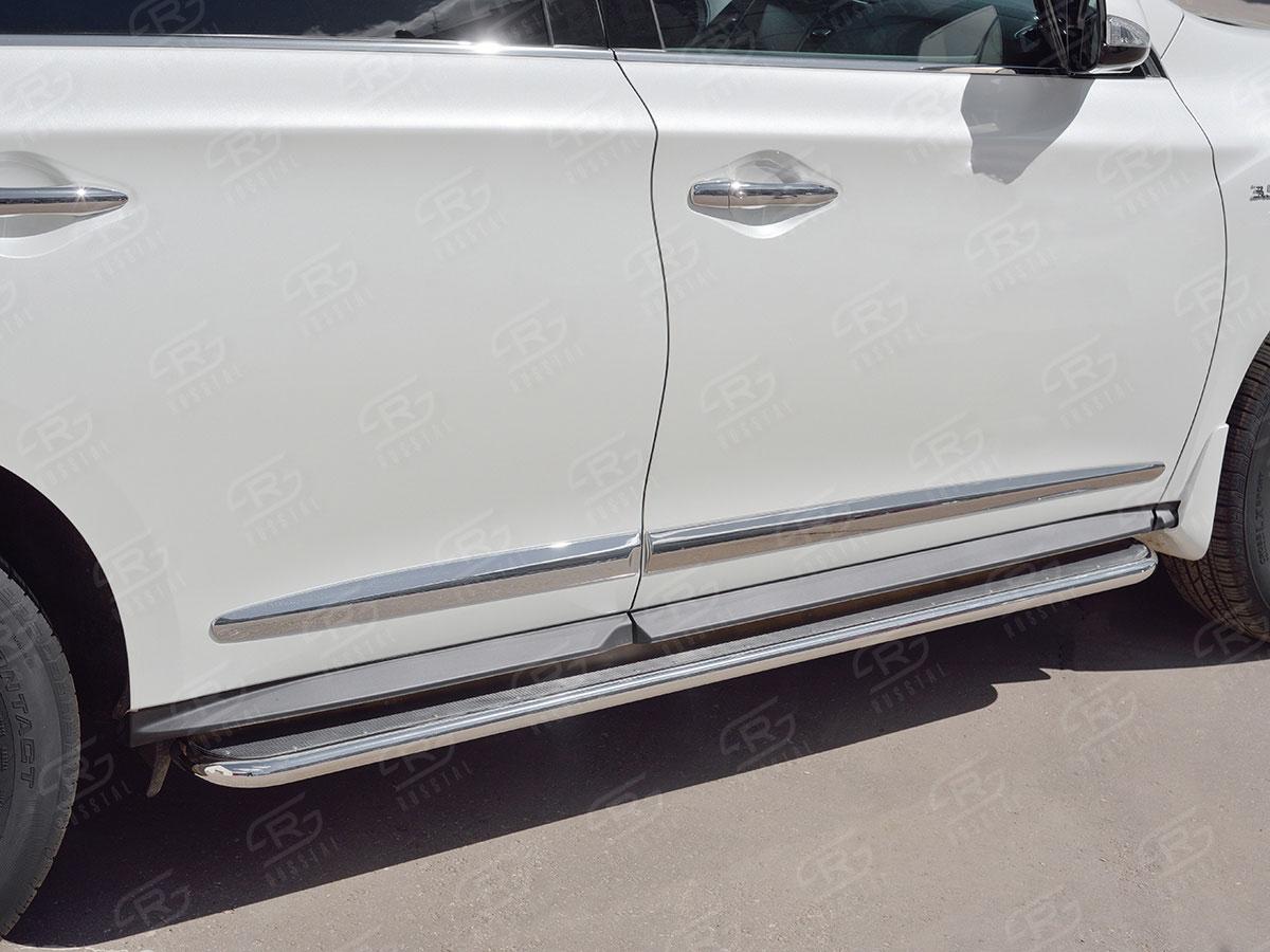 Пороги труба d42 с листом вариант 3 для Infiniti QX60 2016, Slitkoff IQXL-0026813