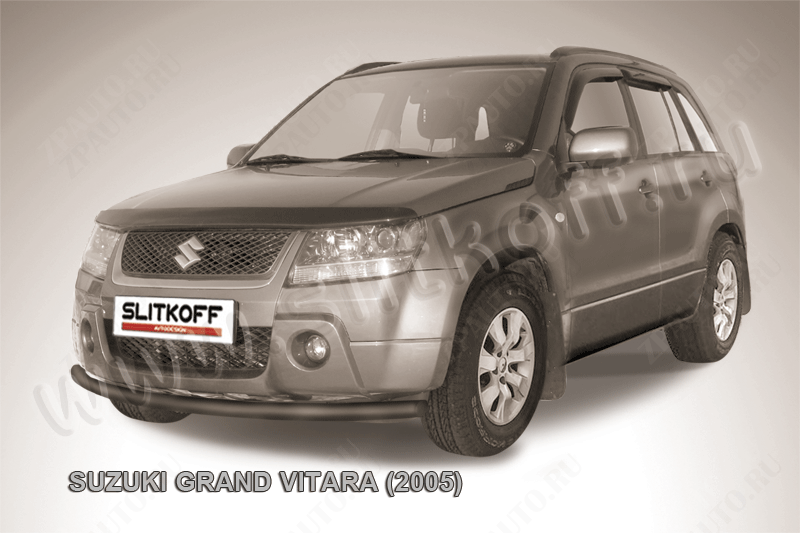 Защита переднего бампера d57 черная Suzuki Grand Vitara (2005-2008) , Slitkoff, арт. SGV05008B