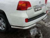 Защита задняя (уголки двойные) 76,1/42,4 для автомобиля Toyota Land Cruiser 200 2007-2012, TCC Тюнинг TOYLC20012-04