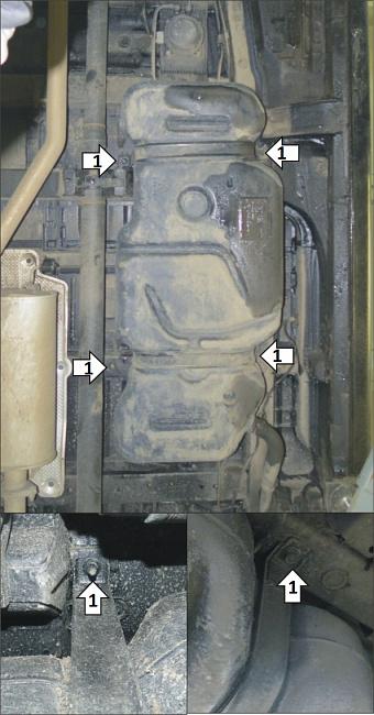 Защита стальная Мотодор (Топливный бак), 2 мм, сталь для Hyundai Staria 2022- арт. 70909
