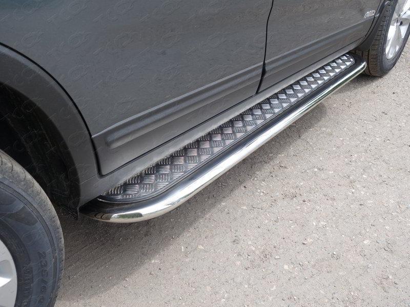 Пороги с площадкой 75х42 мм для автомобиля Kia Sorento 2012-, TCC Тюнинг KIASOR12-18