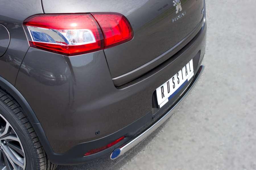 Защита заднего бампера d75x42 овал для Peugeot 4008 2012, Slitkoff P48Z-000539