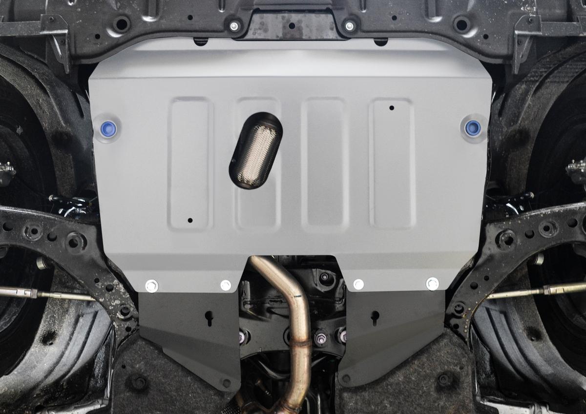 Защита картера и КПП Rival для Toyota Highlander IV U70 2020-н.в., алюминий 3 мм, с крепежом, штампованная, 333.9549.1