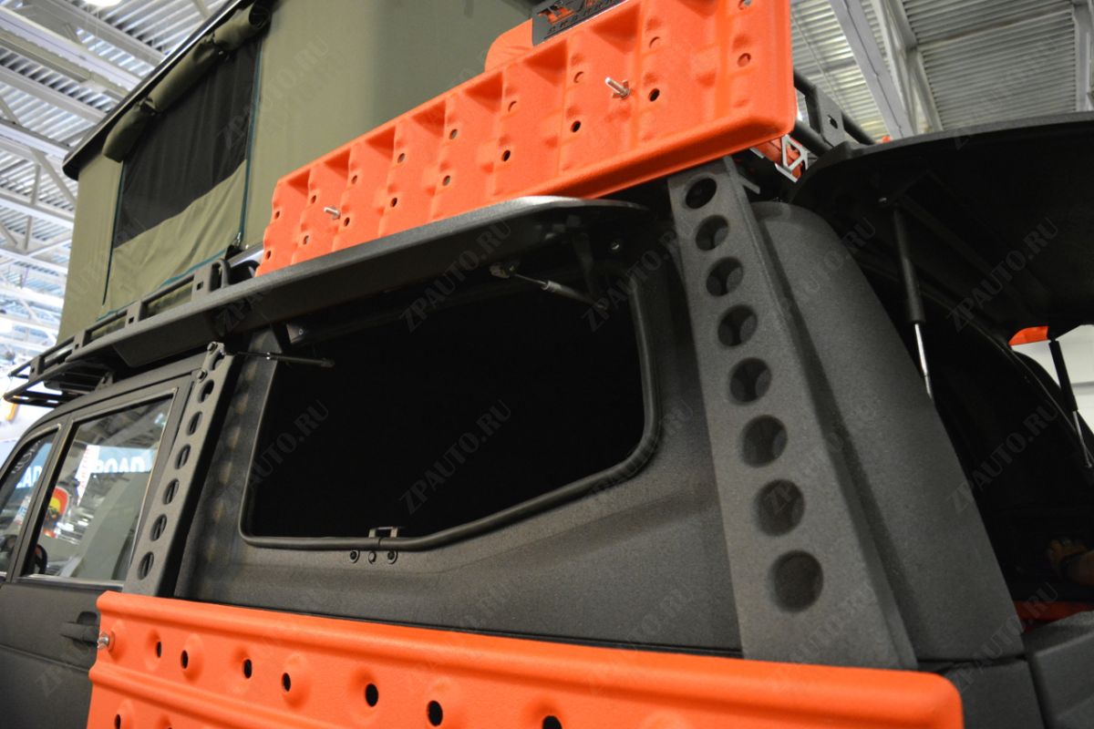 Кунг УАЗ Пикап 2015- двойная кабина (чёрная)(3 двери) Expedition, АВС-Дизайн ABC.UAZ.BR.09B