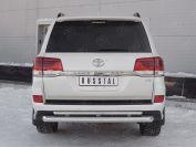 Защита заднего бампера d76/42 с декоративным пазом на Toyota Land Cruiser 200 2017 Excalibur, Slitkoff TLCZ-002908