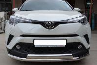 Защита переднего бампера двойная для автомобиля Toyota C-HR 2018 арт. TCHR.18.03-75, Россия