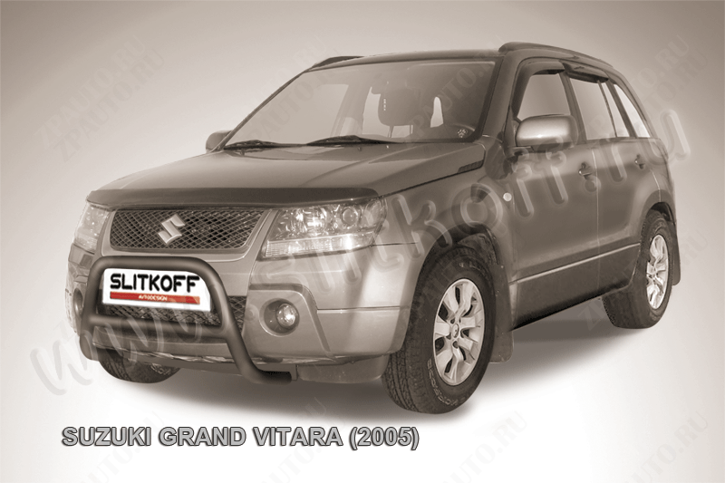Кенгурятник d57 низкий черный Suzuki Grand Vitara (2005-2008) , Slitkoff, арт. SGV05006B