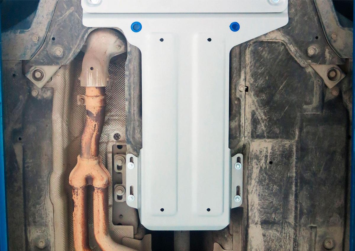 Защита КПП Rival для Jaguar XE RWD 2015-2019 2019-н.в., штампованная, алюминий 4 мм, с крепежом, 333.2604.1