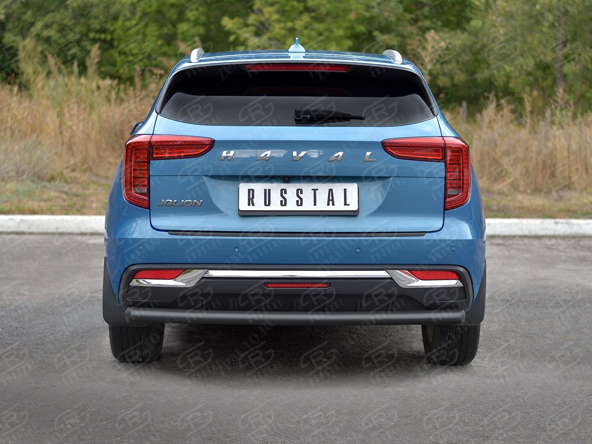 HAVAL JOLION 1.5 2WD 2021- Защита заднего бампера d57 секции black HJOLZ-003994CH