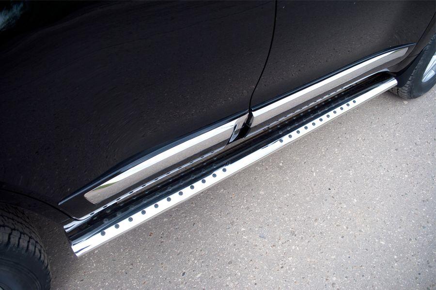 Пороги труба 120х60 овал с проступью для Toyota Land Cruiser 200 2012, Slitkoff TLCT-000515