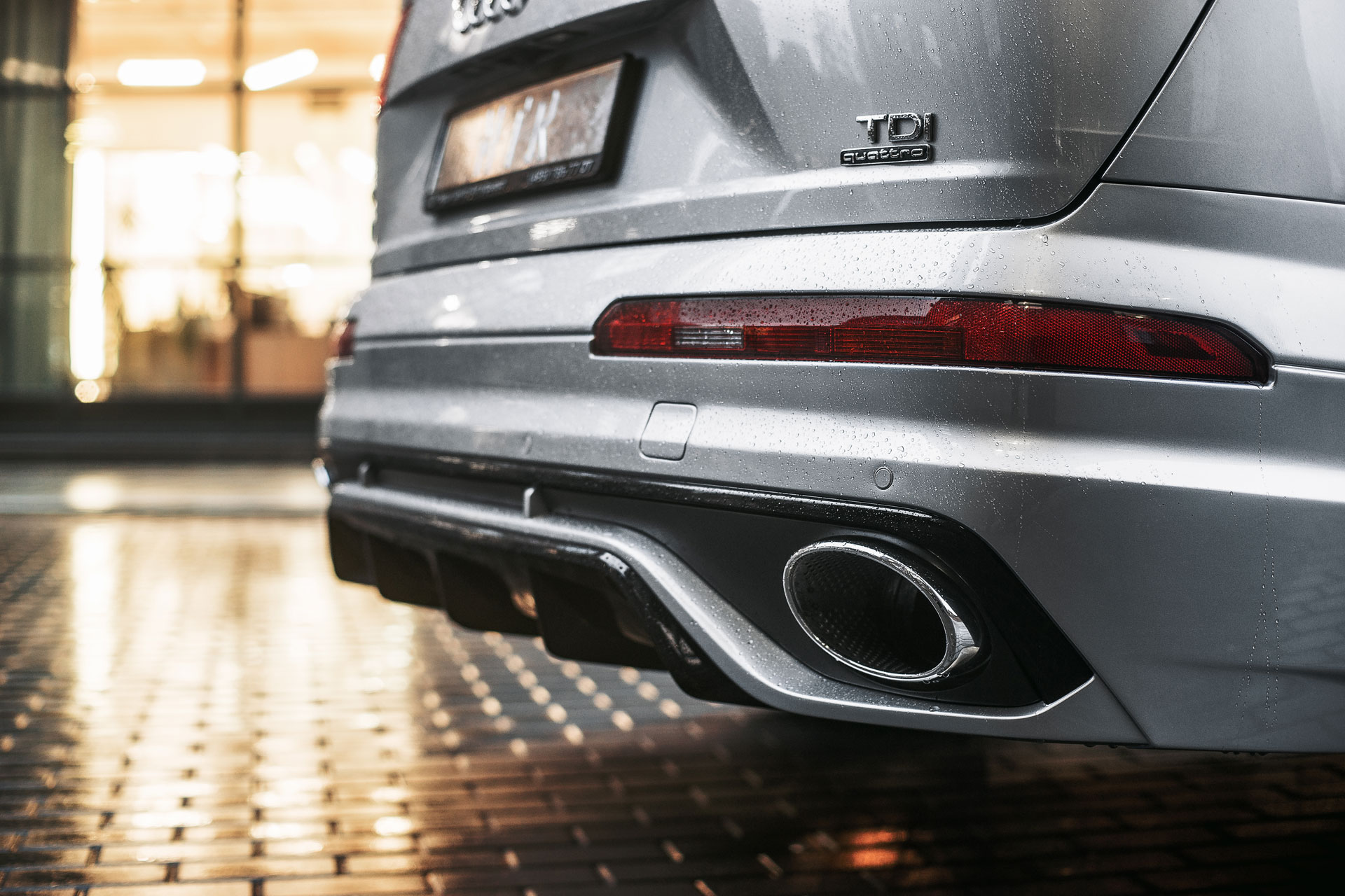 Облицовка заднего бампера в сборе для Audi Q7 S-line (без насадок) 2015-2020, MTR, арт. MTR-4M-150113