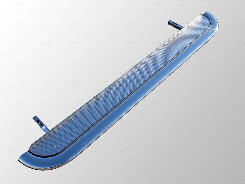 Пороги с площадкой (нерж. лист) 75х42 мм для автомобиля Kia Mohave, TCC Тюнинг KIAMOH-09