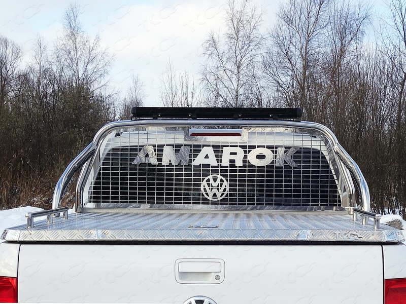 Защита кузова и заднего стекла со светодиодной фарой 75х42 мм (на крышку) для автомобиля Volkswagen Amarok 2016-, TCC Тюнинг VWAMAR17-20