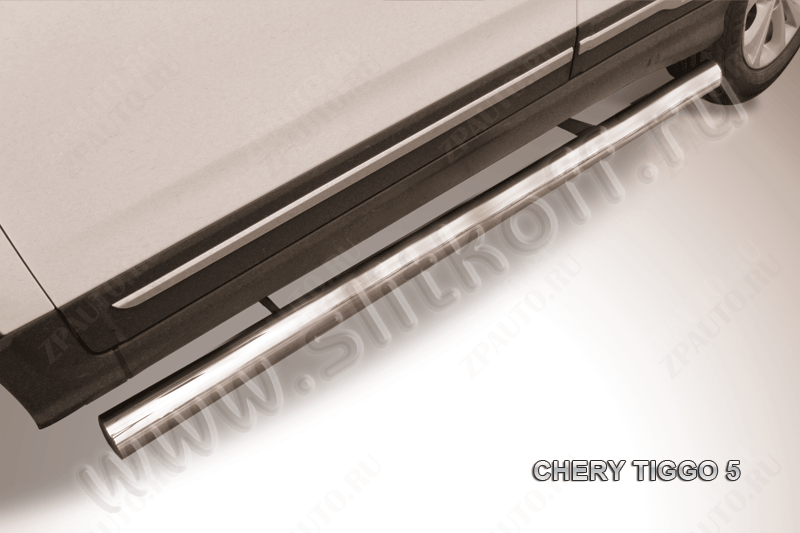 Защита порогов d76 Chery Tiggo 5 (2014-2016) Black Edition, Slitkoff, арт. CT5-006BE