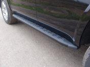 Пороги алюминиевые с пластиковой накладкой (карбон черные) 1920 мм для автомобиля Chevrolet Tahoe 2016- TCC Тюнинг арт. CHEVTAH16-09BL