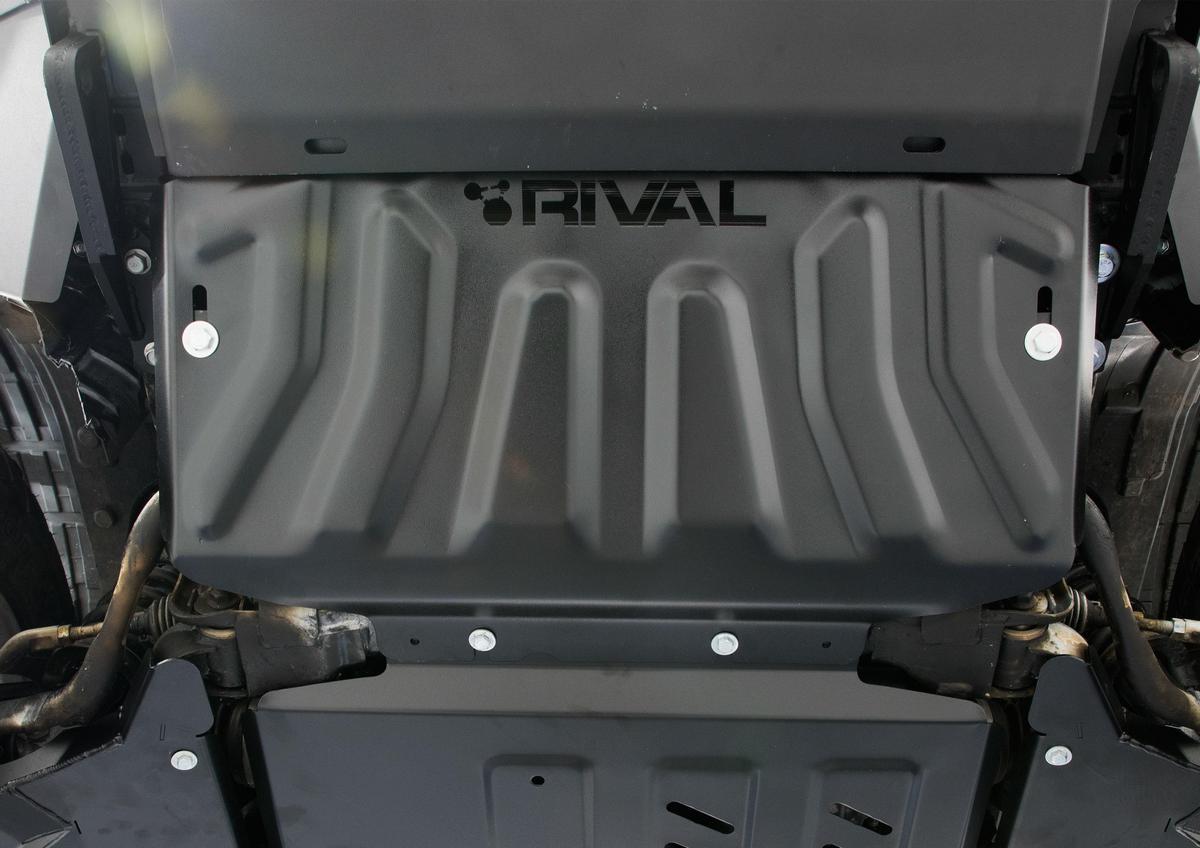 Защита радиатора Rival для Mercedes-Benz X-klasse 4WD 2017-н.в., сталь 3 мм, с крепежом, штампованная, 2111.4164.2.3