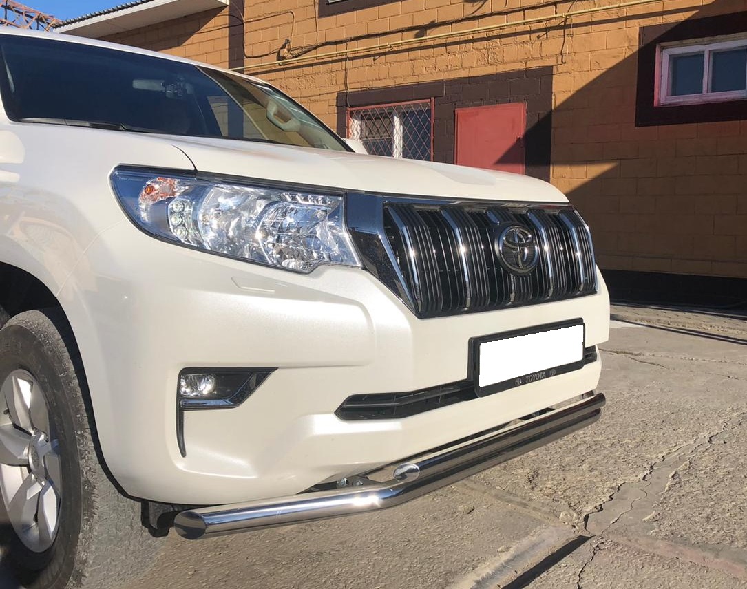 Защита переднего бампера двойная для автомобиля Toyota Land Cruiser Prado арт. ТLСP150.17.03-1