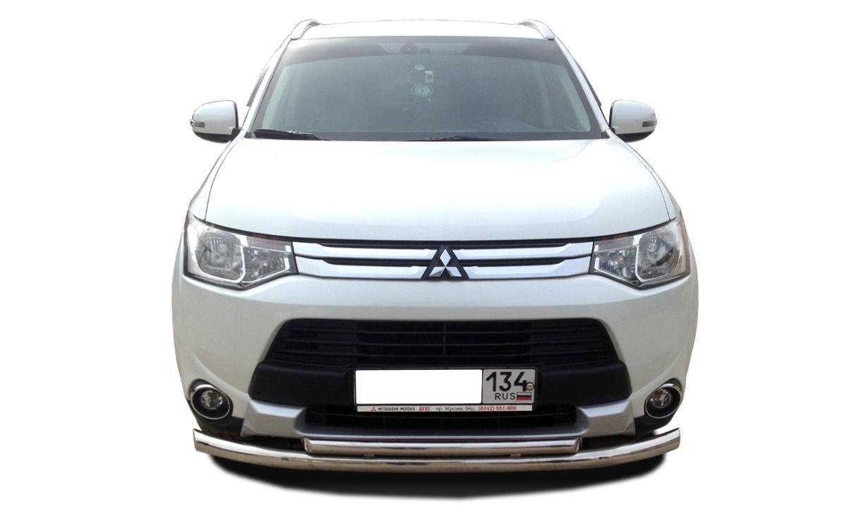 Защита переднего бампера двойная d60/42 для Mitsubishi Outlander 2014, MSO.14.04, Россия