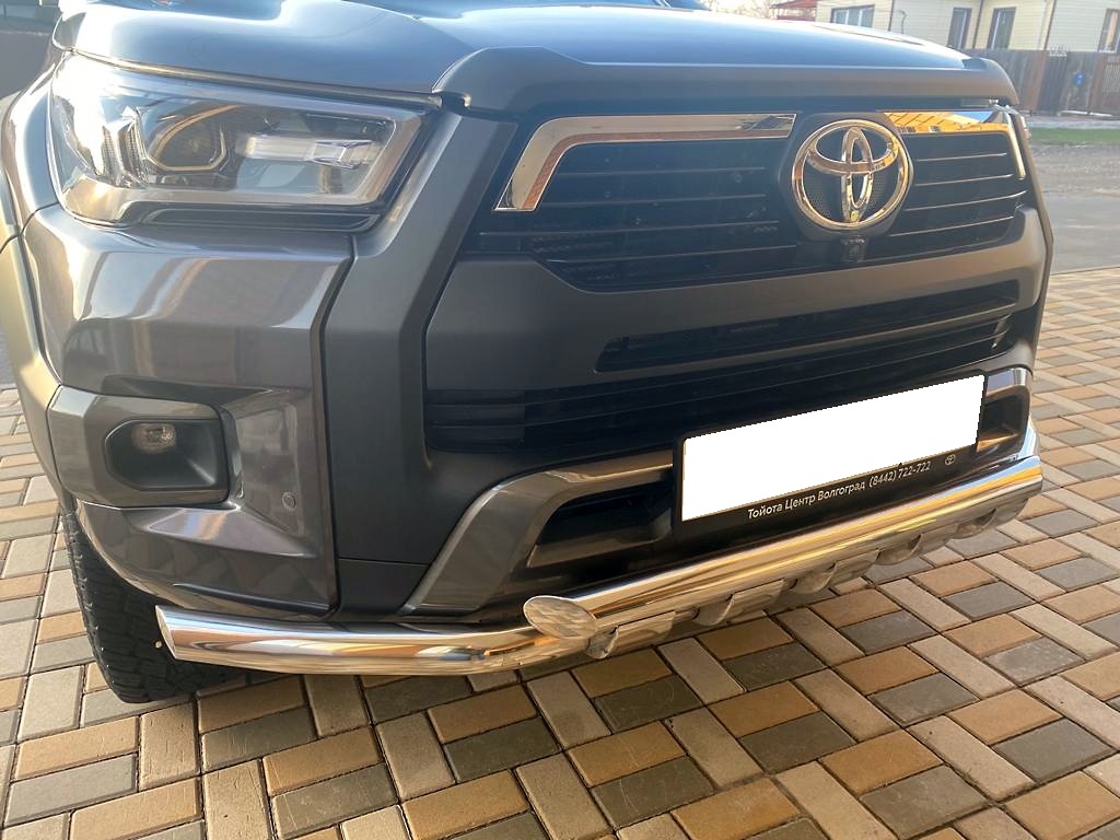 Защита переднего бампера с перемычками для автомобиля TOYOTA Hilux Black Onyx 2020 арт. THL.20.75