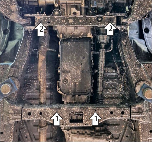 Защита стальная Мотодор (Коробка переключения передач), 2 мм,  Foton Tunland V9  2024- арт. 77509