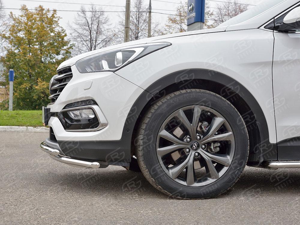 Защита переднего бампера d42/42 для Hyundai Santa Fe 2015, Slitkoff HSFPZ-002441