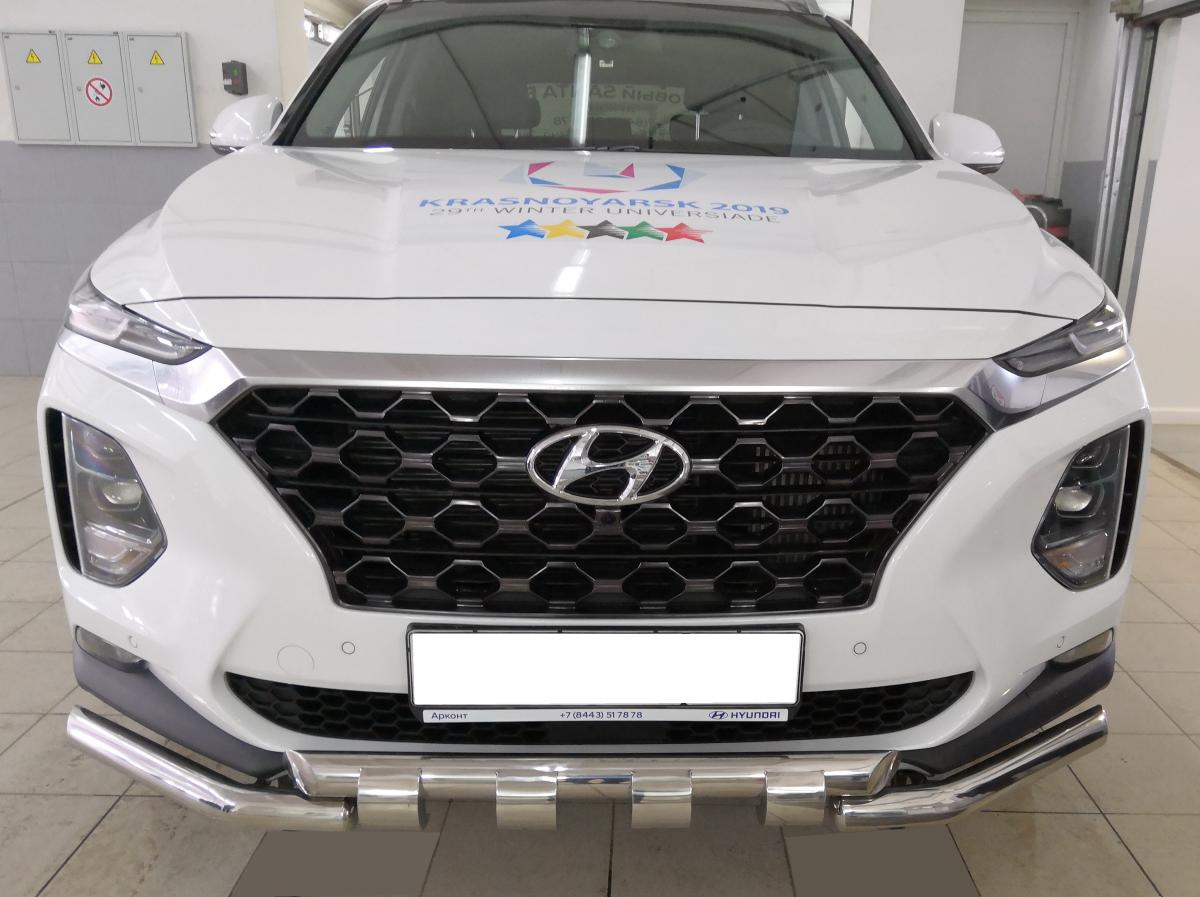 Защита переднего бампера  G для автомобиля HYUNDAI Santa Fe 2018, Россия HYSF.18.05