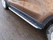 Пороги алюминиевые с пластиковой накладкой (карбон серые) 1720 мм для автомобиля Kia Sportage (QL) 2016-2018 TCC Тюнинг арт. KIASPORT16-16GR