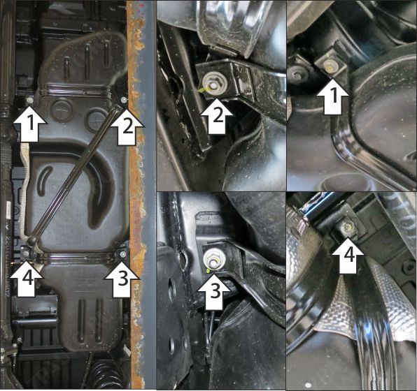 Защита стальная Мотодор (Топливный бак), 2 мм,  для Changan Hunter Plus  2023- арт. 77210