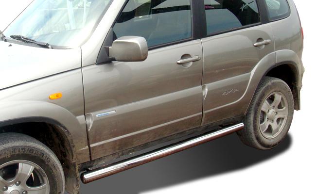 Защита штатного порога труба для автомобиля CHEVROLET Niva 2002-2009. CVNV.02.32, Россия