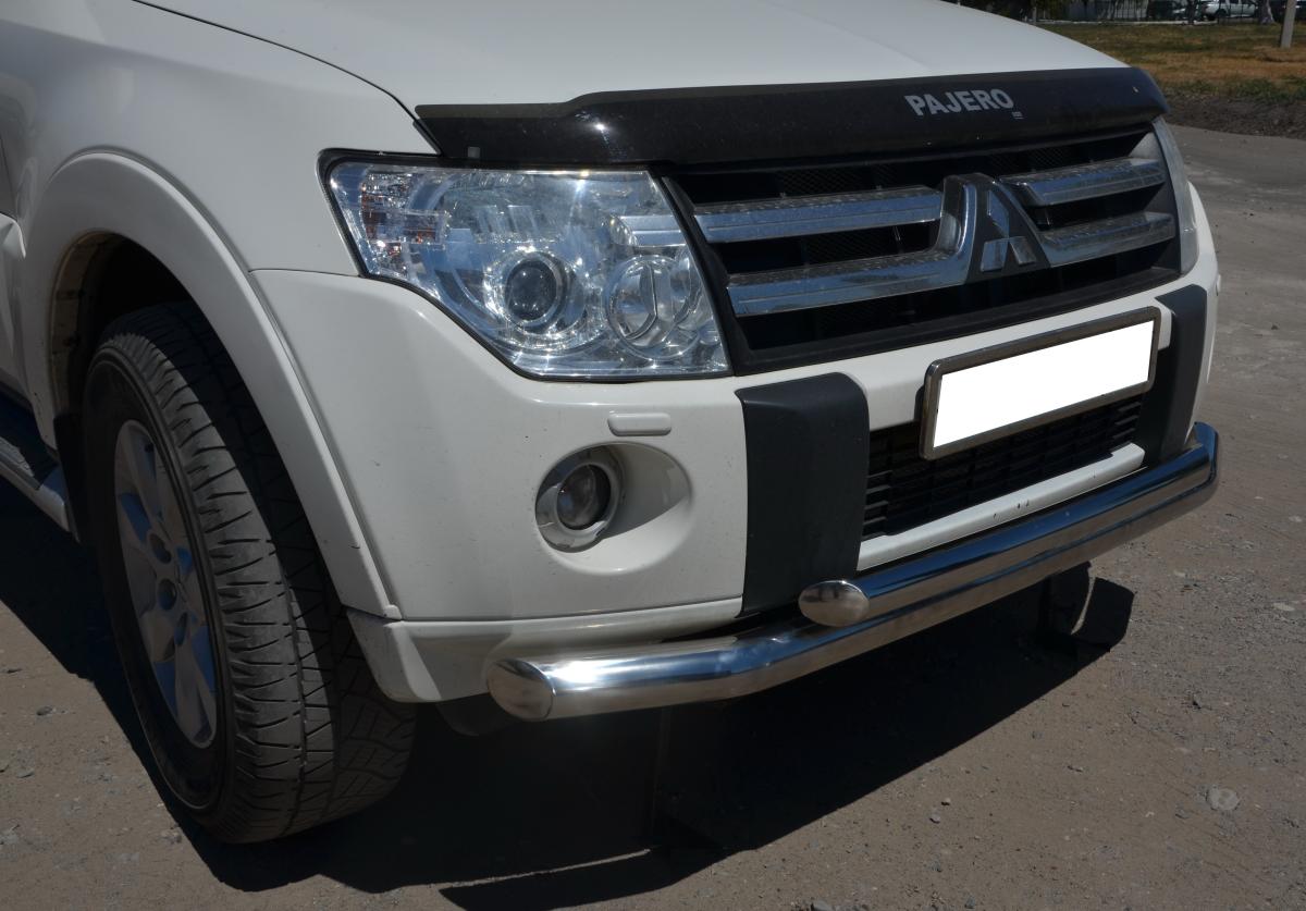 Защита переднего бампера двойная для автомобиля MITSUBISHI Pajero4 2006-2017, Россия MSP4.06.03-1