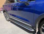 Пороги с накладным листом для автомобиля GEELY Tugella 2021 арт. GT.21.41