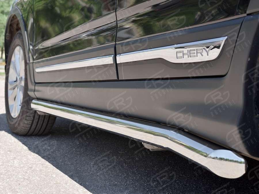 Пороги труба d57 вариант 1 Chery Tiggo 5 2014, Slitkoff CT5T-0022641