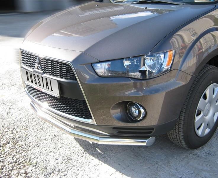 Защита переднего бампера d76 (5 секций) для Mitsubishi Outlander XL 2010, Slitkoff MNZ-000119