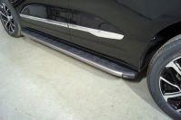 Пороги алюминиевые с пластиковой накладкой (карбон серые) 1820 мм для автомобиля HAVAL Jolion (1,5 л., 2WD) 2021- TCC Тюнинг арт. HAVJOL21-28GR