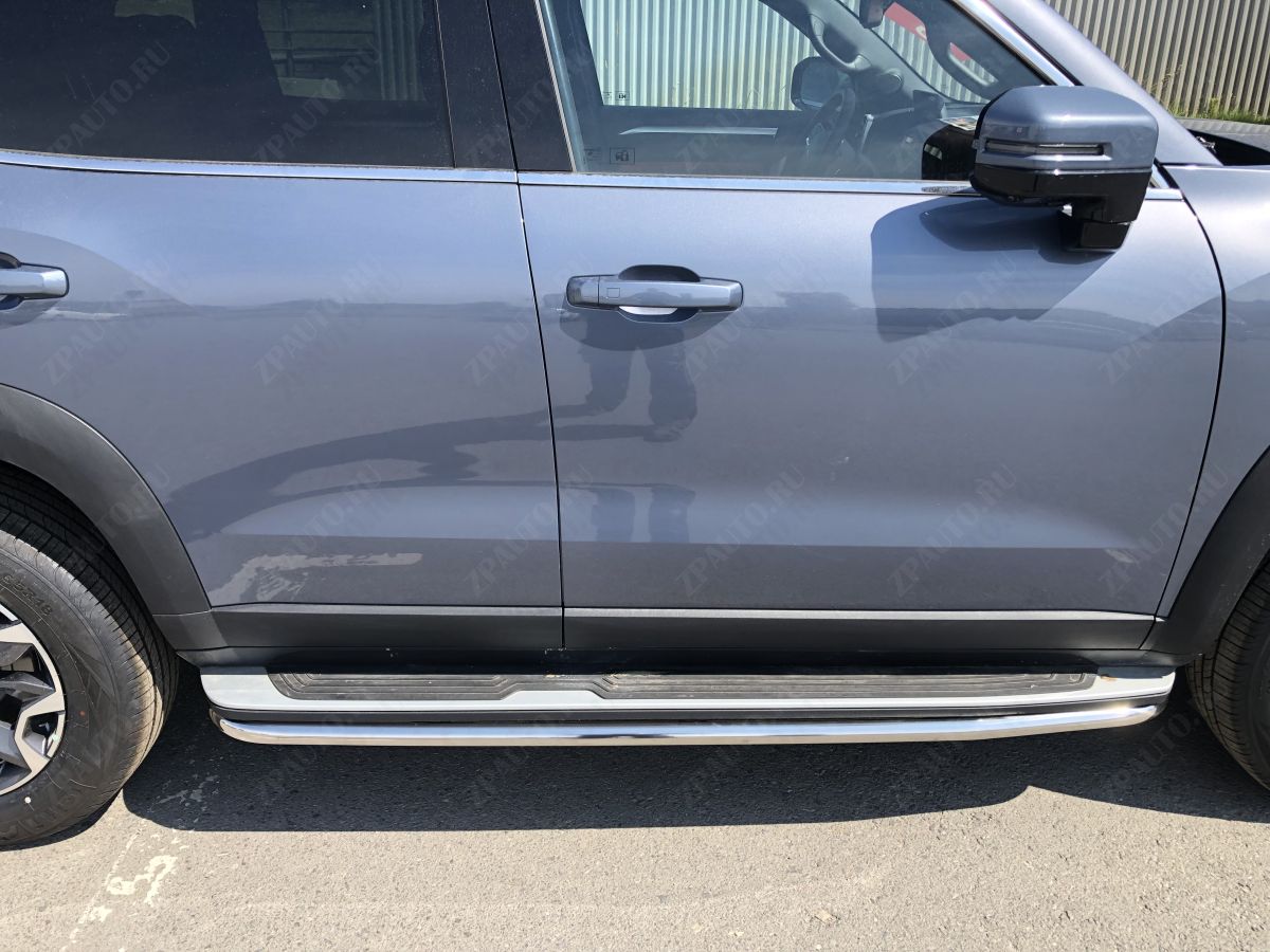 Защита  порога труба для автомобиля Haval Dargo 2022 арт. HVD.22.32