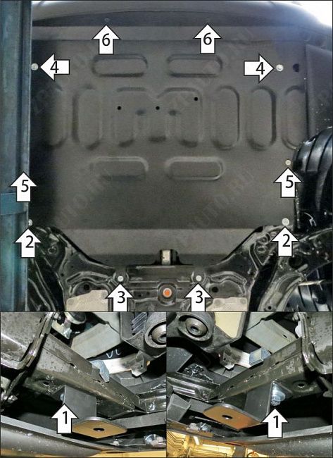 Защита АвтоСтандарт (Двигатель, Коробка переключения передач), 1,5 мм,  для Mazda CX-50  2022- арт. 51102