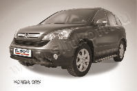 Защита переднего бампера d57+d57 двойная черная Honda CR-V (2006-2009) , Slitkoff, арт. HCRV003B